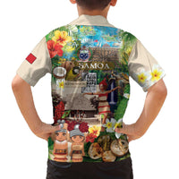 Samoa Culture Family Matching Off The Shoulder Long Sleeve Dress and Hawaiian Shirt Embracing The Spirit LT05 - Polynesian Pride
