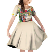 Samoa Culture Family Matching Off Shoulder Short Dress and Hawaiian Shirt Embracing The Spirit LT05 Daughter's Dress Beige - Polynesian Pride