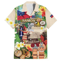 Samoa Culture Family Matching Off Shoulder Short Dress and Hawaiian Shirt Embracing The Spirit LT05 Dad's Shirt - Short Sleeve Beige - Polynesian Pride