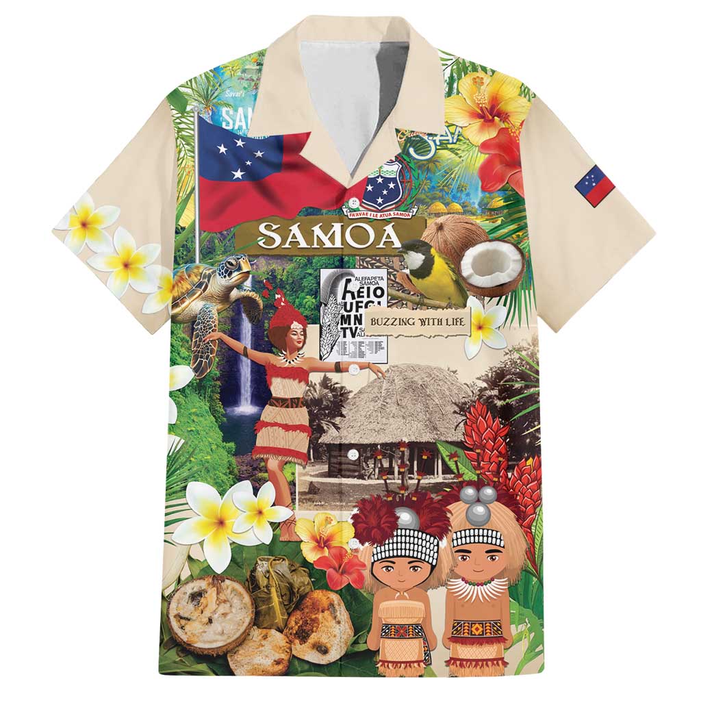 Samoa Culture Family Matching Puletasi and Hawaiian Shirt Embracing The Spirit LT05 Dad's Shirt - Short Sleeve Beige - Polynesian Pride