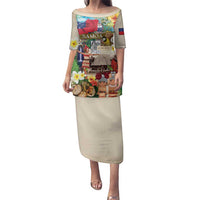 Samoa Culture Family Matching Puletasi and Hawaiian Shirt Embracing The Spirit LT05 Mom's Dress Beige - Polynesian Pride
