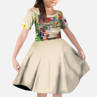 Samoa Culture Family Matching Summer Maxi Dress and Hawaiian Shirt Embracing The Spirit LT05 Daughter's Dress Beige - Polynesian Pride