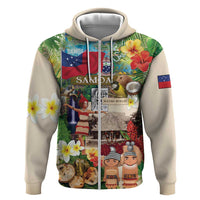 Samoa Culture Hoodie Embracing The Spirit LT05 Zip Hoodie Beige - Polynesian Pride
