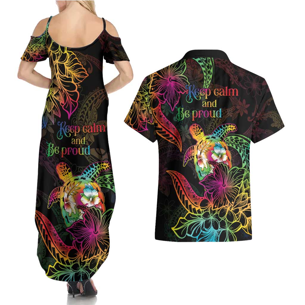 Hawaii Pride Couples Matching Summer Maxi Dress and Hawaiian Shirt Aloha Is Aloha