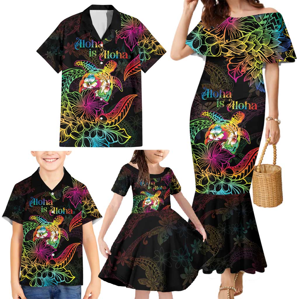 Hawaii Pride Family Matching Mermaid Dress and Hawaiian Shirt Aloha Is Aloha LT05 - Polynesian Pride