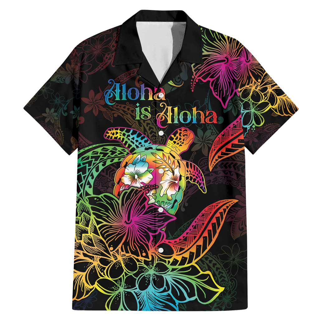 Hawaii Pride Family Matching Mermaid Dress and Hawaiian Shirt Aloha Is Aloha LT05 Dad's Shirt - Short Sleeve Colorful - Polynesian Pride