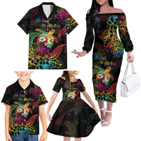 Hawaii Pride Family Matching Off The Shoulder Long Sleeve Dress and Hawaiian Shirt Aloha Is Aloha LT05 - Polynesian Pride