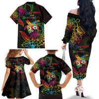 Hawaii Pride Family Matching Off The Shoulder Long Sleeve Dress and Hawaiian Shirt Aloha Is Aloha LT05 - Polynesian Pride