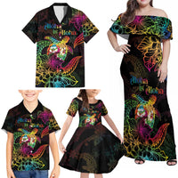 Hawaii Pride Family Matching Off Shoulder Maxi Dress and Hawaiian Shirt Aloha Is Aloha LT05 - Polynesian Pride