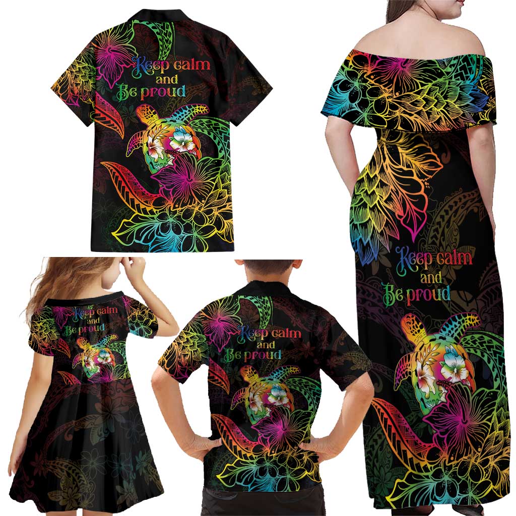 Hawaii Pride Family Matching Off Shoulder Maxi Dress and Hawaiian Shirt Aloha Is Aloha LT05 - Polynesian Pride