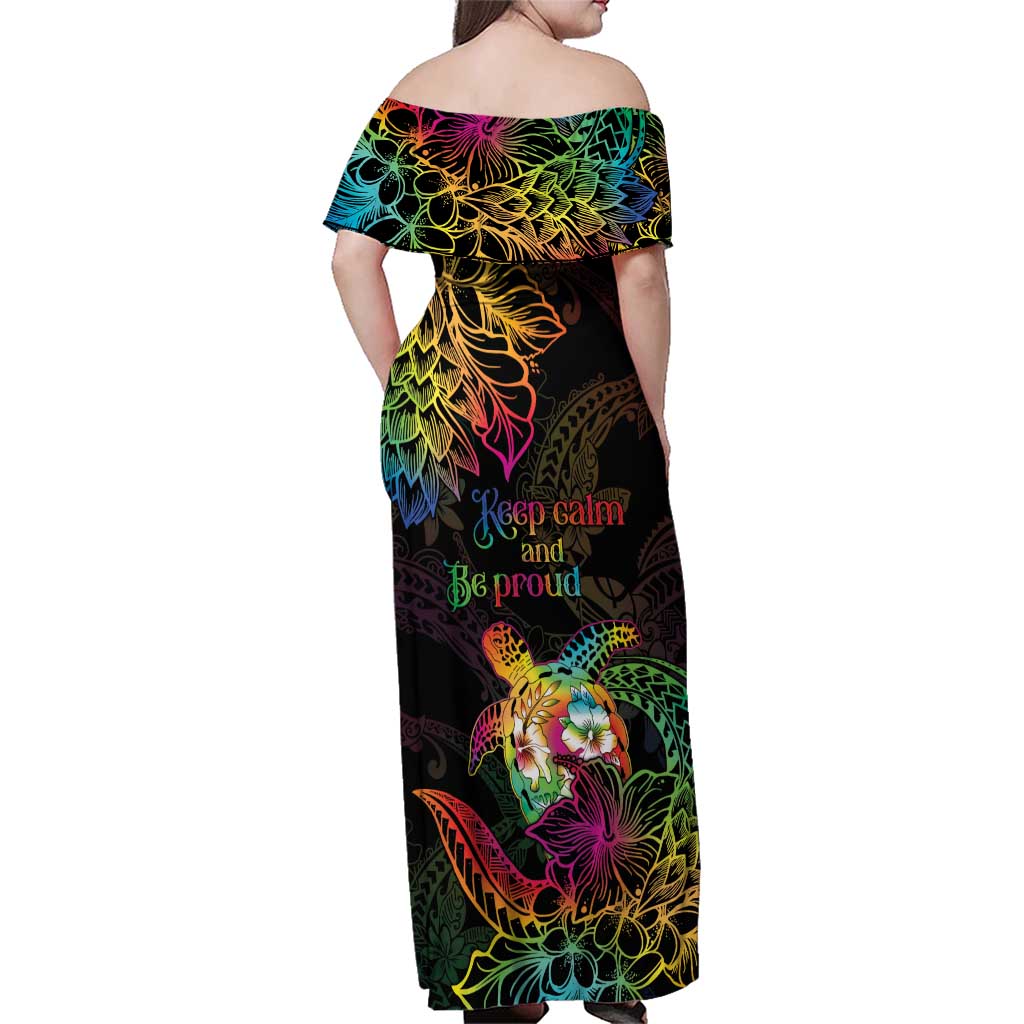 Hawaii Pride Family Matching Off Shoulder Maxi Dress and Hawaiian Shirt Aloha Is Aloha LT05 - Polynesian Pride