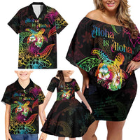 Hawaii Pride Family Matching Off Shoulder Short Dress and Hawaiian Shirt Aloha Is Aloha LT05 - Polynesian Pride