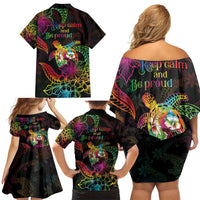 Hawaii Pride Family Matching Off Shoulder Short Dress and Hawaiian Shirt Aloha Is Aloha LT05 - Polynesian Pride