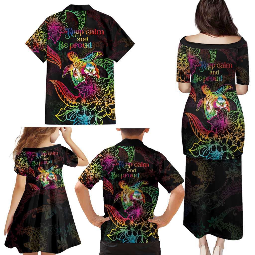 Hawaii Pride Family Matching Puletasi and Hawaiian Shirt Aloha Is Aloha