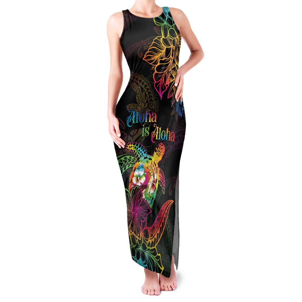 Hawaii Pride Family Matching Tank Maxi Dress and Hawaiian Shirt Aloha Is Aloha LT05 Mom's Dress Colorful - Polynesian Pride