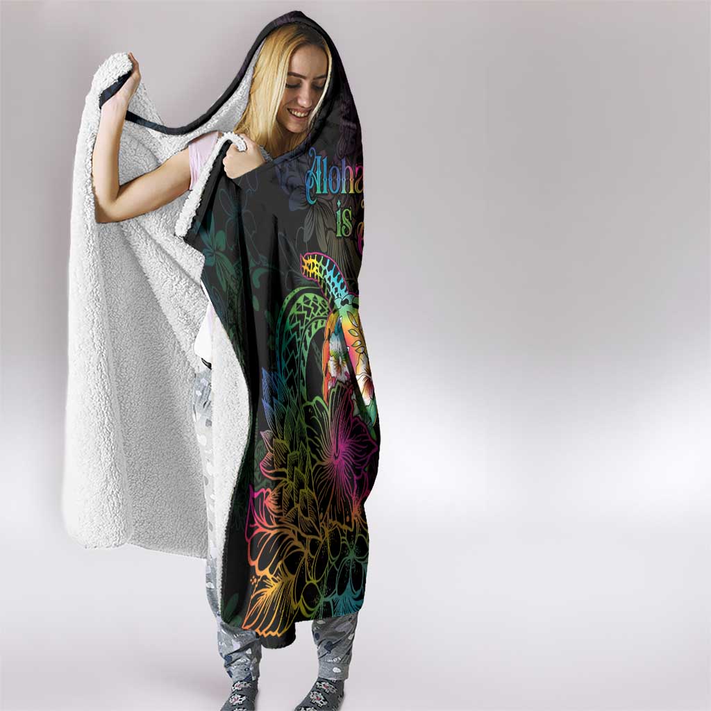 Hawaii Pride Hooded Blanket Aloha Is Aloha