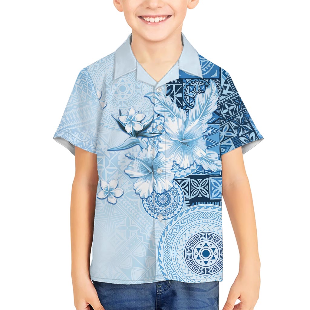 Hawaii Tapa Pattern With Blue Hibiscus Hawaiian Shirt LT05 - Polynesian Pride