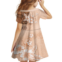 Hawaii Tapa Pattern With Brown Hibiscus Family Matching Off Shoulder Maxi Dress and Hawaiian Shirt LT05 - Polynesian Pride