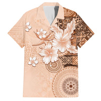 Hawaii Tapa Pattern With Brown Hibiscus Hawaiian Shirt LT05 Brown - Polynesian Pride