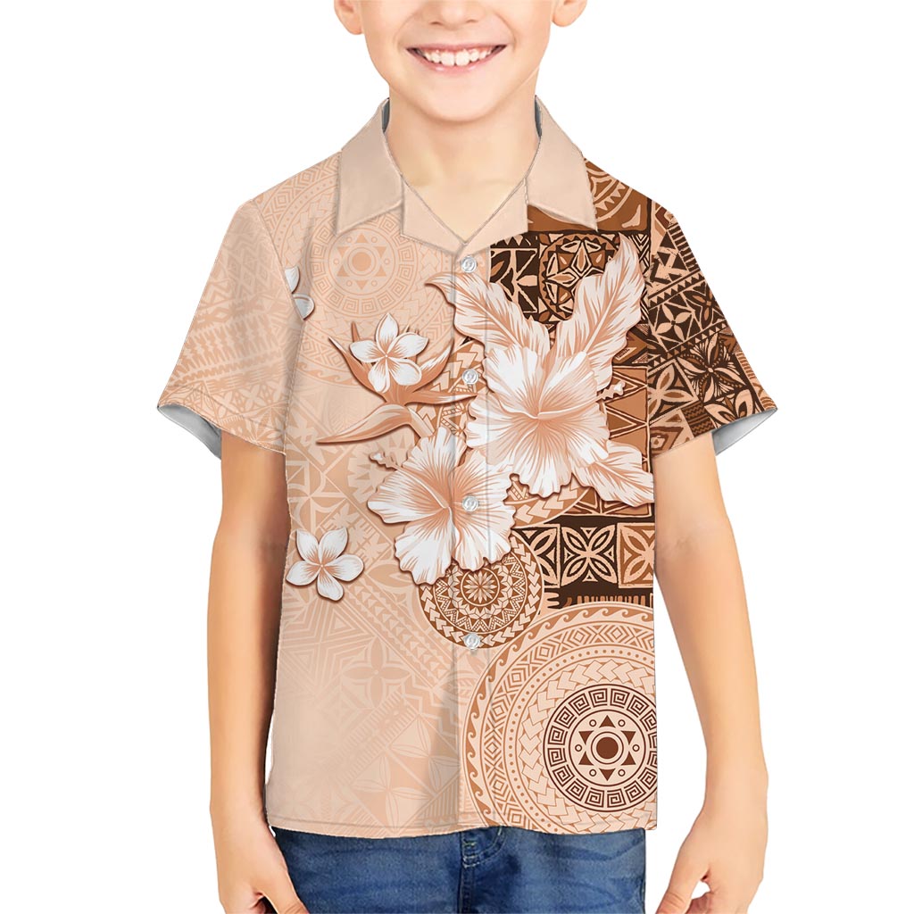 Hawaii Tapa Pattern With Brown Hibiscus Hawaiian Shirt LT05 - Polynesian Pride