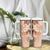 Hawaii Tapa Pattern With Brown Hibiscus Tumbler With Handle