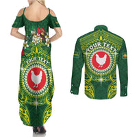Personalized American Samoa Manua Cession Day Couples Matching Summer Maxi Dress and Long Sleeve Button Shirt Up Up The Moa
