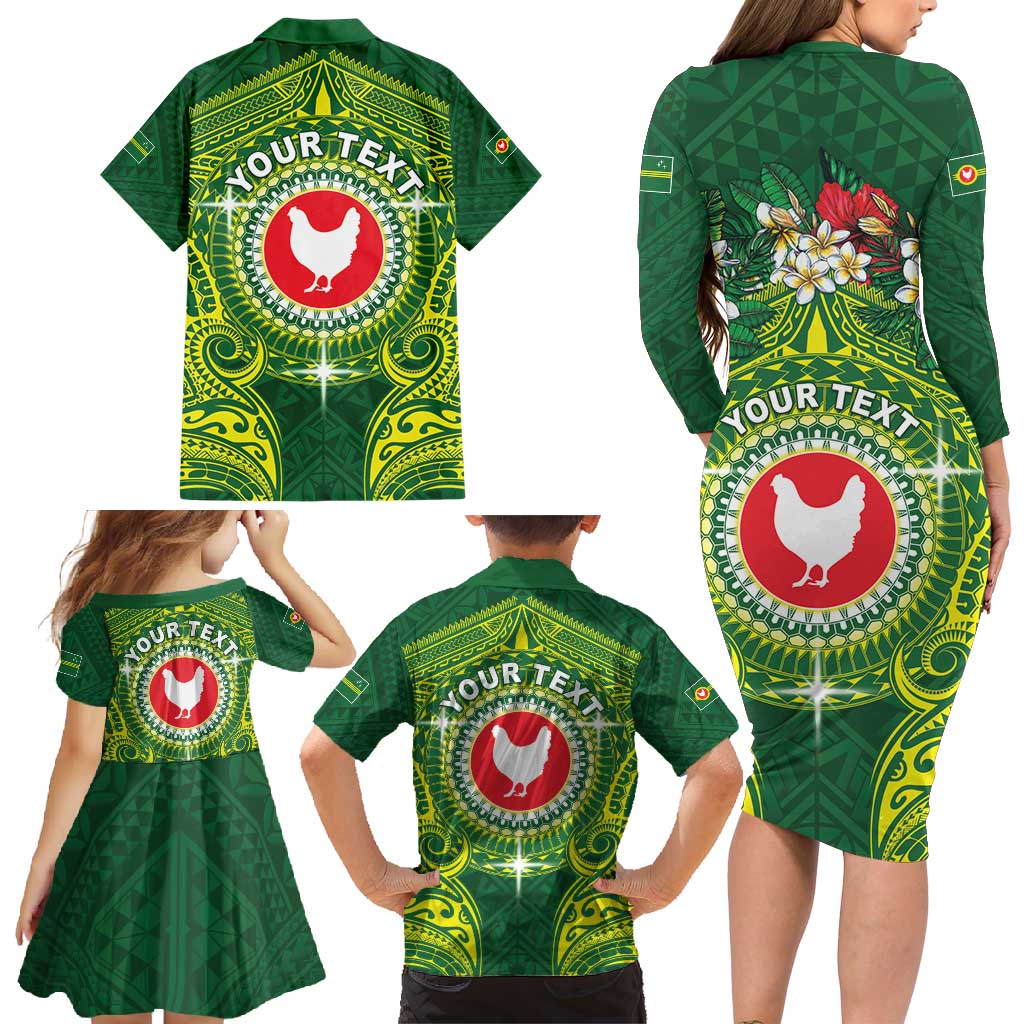 Personalized American Samoa Manua Cession Day Family Matching Long Sleeve Bodycon Dress and Hawaiian Shirt Up Up The Moa LT05 - Polynesian Pride