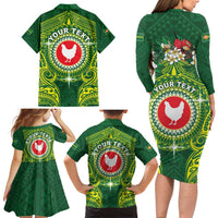 Personalized American Samoa Manua Cession Day Family Matching Long Sleeve Bodycon Dress and Hawaiian Shirt Up Up The Moa LT05 - Polynesian Pride