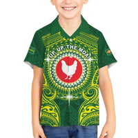 Personalized American Samoa Manua Cession Day Family Matching Long Sleeve Bodycon Dress and Hawaiian Shirt Up Up The Moa LT05 Son's Shirt Green - Polynesian Pride