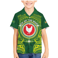 Personalized American Samoa Manua Cession Day Family Matching Mermaid Dress and Hawaiian Shirt Up Up The Moa LT05 Son's Shirt Green - Polynesian Pride