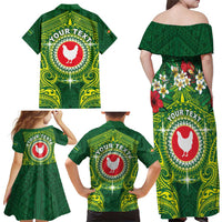 Personalized American Samoa Manua Cession Day Family Matching Off Shoulder Maxi Dress and Hawaiian Shirt Up Up The Moa LT05 - Polynesian Pride