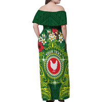 Personalized American Samoa Manua Cession Day Family Matching Off Shoulder Maxi Dress and Hawaiian Shirt Up Up The Moa LT05 - Polynesian Pride