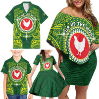 Personalized American Samoa Manua Cession Day Family Matching Off Shoulder Short Dress and Hawaiian Shirt Up Up The Moa LT05 - Polynesian Pride
