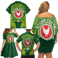 Personalized American Samoa Manua Cession Day Family Matching Off Shoulder Short Dress and Hawaiian Shirt Up Up The Moa LT05 - Polynesian Pride