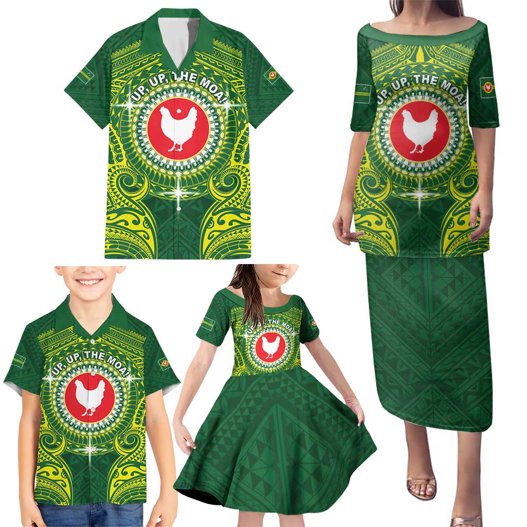 Personalized American Samoa Manua Cession Day Family Matching Puletasi and Hawaiian Shirt Up Up The Moa LT05 - Polynesian Pride