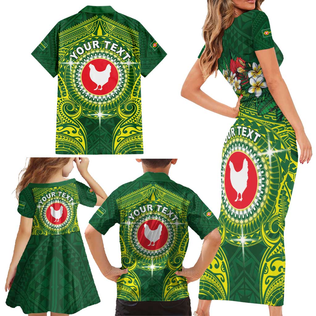 Personalized American Samoa Manua Cession Day Family Matching Short Sleeve Bodycon Dress and Hawaiian Shirt Up Up The Moa LT05 - Polynesian Pride