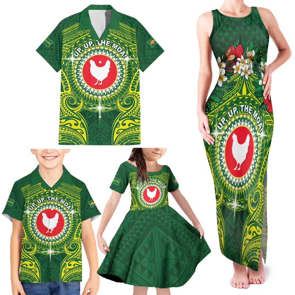 Personalized American Samoa Manua Cession Day Family Matching Tank Maxi Dress and Hawaiian Shirt Up Up The Moa LT05 - Polynesian Pride