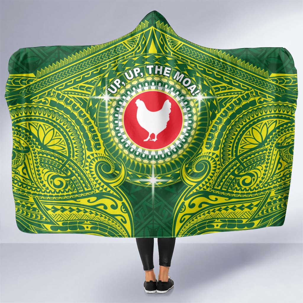 American Samoa Manua Cession Day Hooded Blanket Up Up The Moa LT05 One Size Green - Polynesian Pride