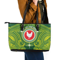 American Samoa Manua Cession Day Leather Tote Bag Up Up The Moa