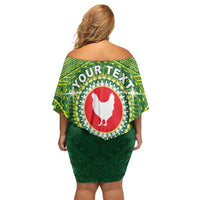 Personalized American Samoa Manua Cession Day Off Shoulder Short Dress Up Up The Moa LT05 - Polynesian Pride