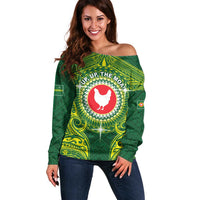 Personalized American Samoa Manua Cession Day Off Shoulder Sweater Up Up The Moa
