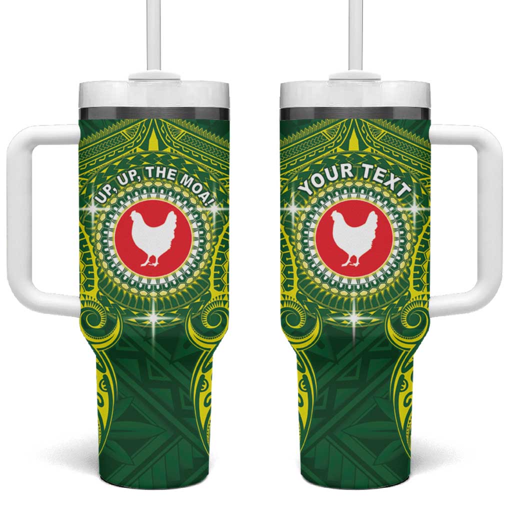 Personalized American Samoa Manua Cession Day Tumbler With Handle Up Up The Moa LT05 One Size: 40 oz Green - Polynesian Pride