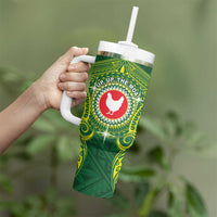 Personalized American Samoa Manua Cession Day Tumbler With Handle Up Up The Moa LT05 - Polynesian Pride