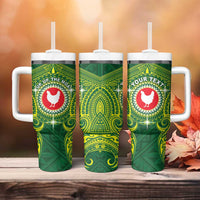 Personalized American Samoa Manua Cession Day Tumbler With Handle Up Up The Moa LT05 - Polynesian Pride