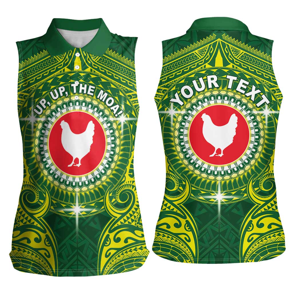 Personalized American Samoa Manua Cession Day Women Sleeveless Polo Shirt Up Up The Moa LT05 - Polynesian Pride