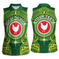Personalized American Samoa Manua Cession Day Women Sleeveless Polo Shirt Up Up The Moa LT05 - Polynesian Pride