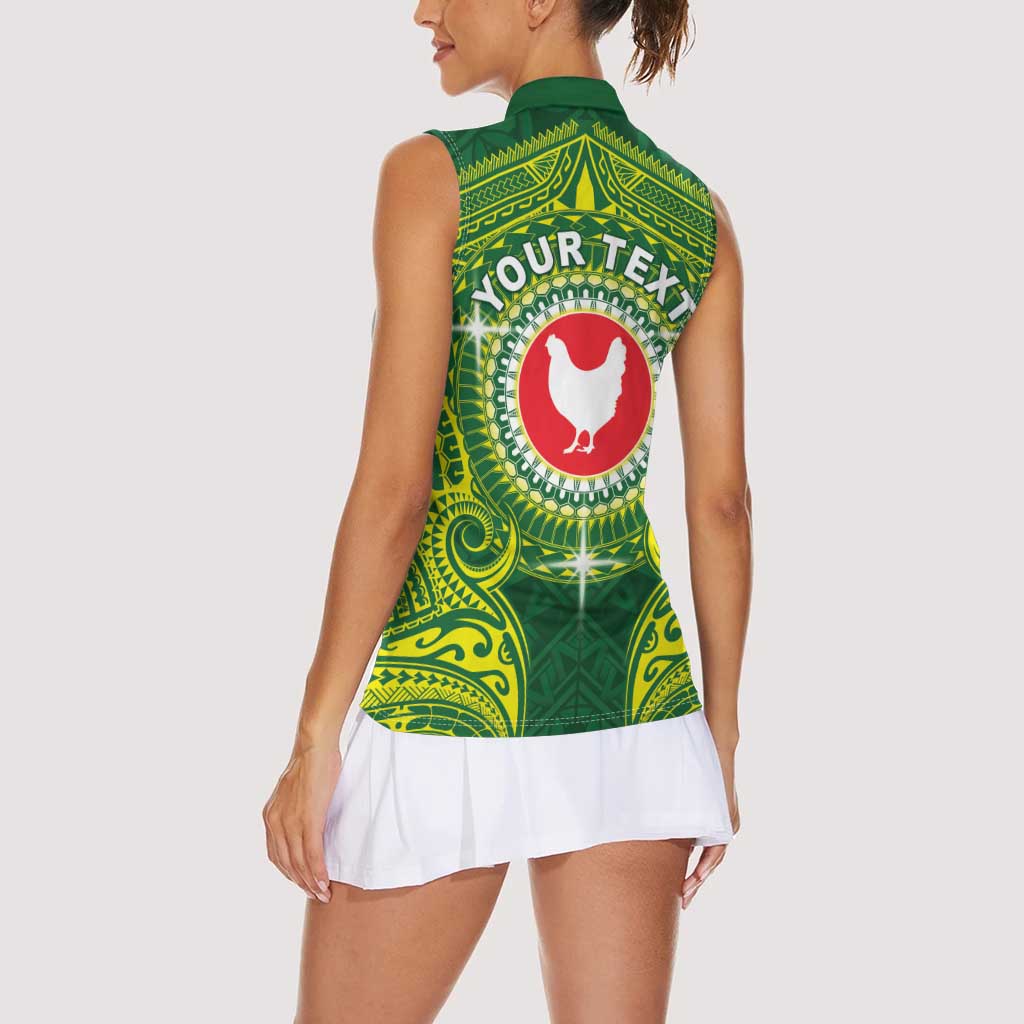 Personalized American Samoa Manua Cession Day Women Sleeveless Polo Shirt Up Up The Moa LT05 - Polynesian Pride