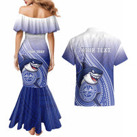 Personalized Samoana High School Couples Matching Mermaid Dress and Hawaiian Shirt Polynesian Tribal Shark LT05 - Polynesian Pride