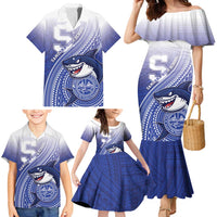 Personalized Samoana High School Family Matching Mermaid Dress and Hawaiian Shirt Polynesian Tribal Shark LT05 - Polynesian Pride