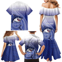 Personalized Samoana High School Family Matching Mermaid Dress and Hawaiian Shirt Polynesian Tribal Shark LT05 - Polynesian Pride